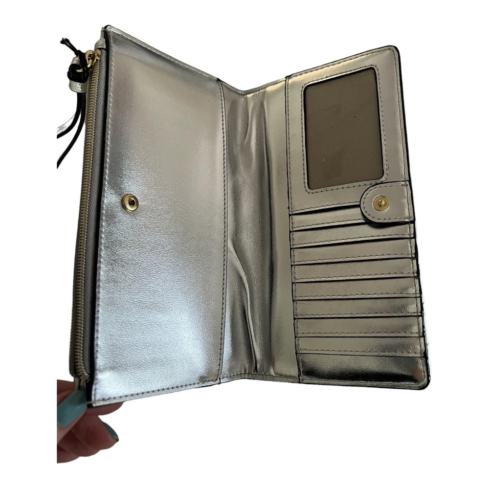 Victoria's Secret quilted metallic silver, studded wristlet wallet … - Picture 8 of 15